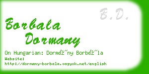 borbala dormany business card